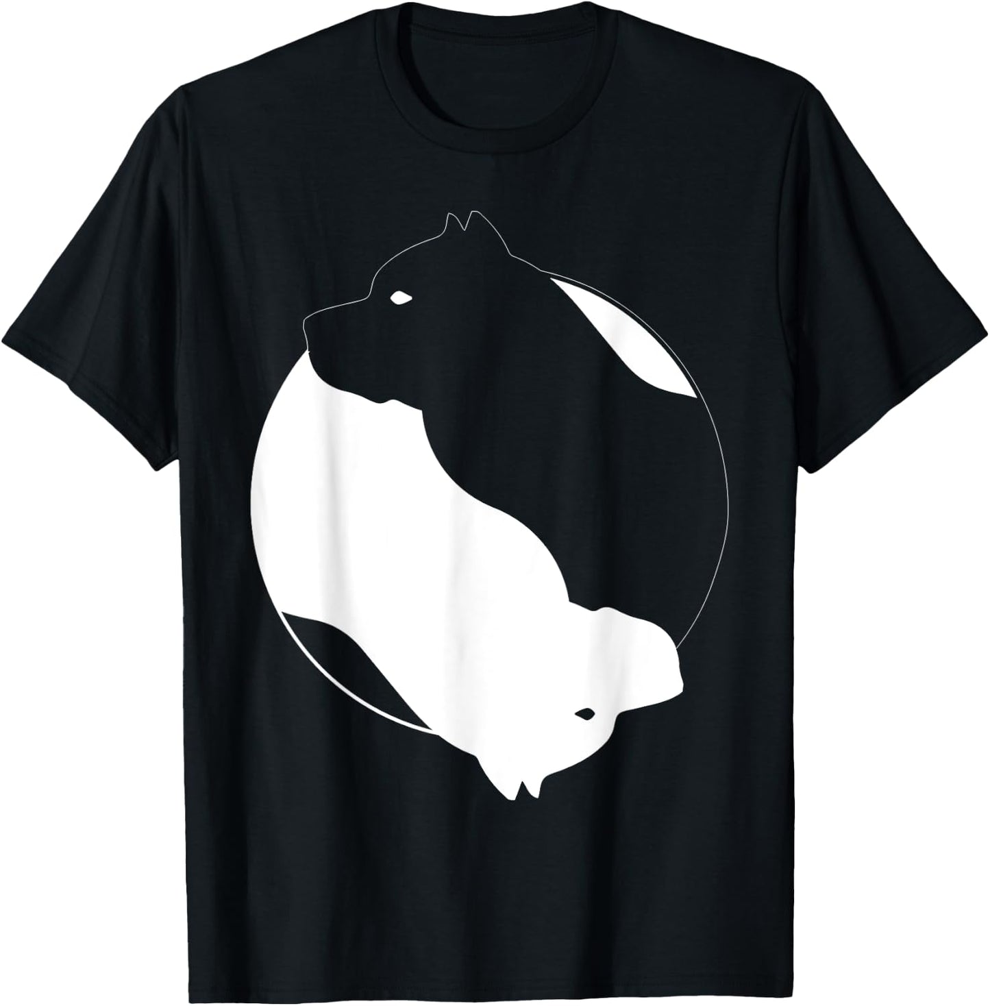 Yin Yang Pitbull Funny Pittie Symbol Zen Meditation T-Shirt - T-Shirt | Black