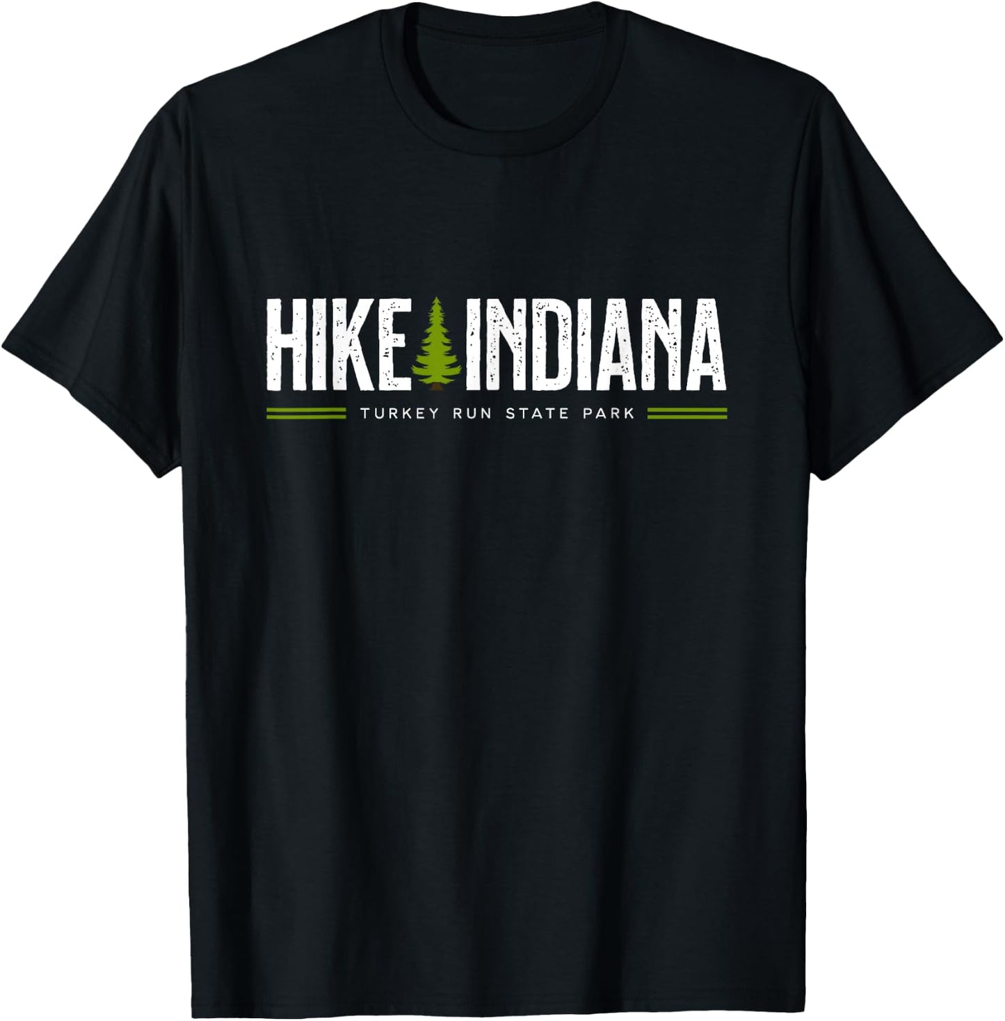 Indiana IN Turkey Run State Park Hike Tree Retro Graphic T-Shirt - T-Shirt | Black