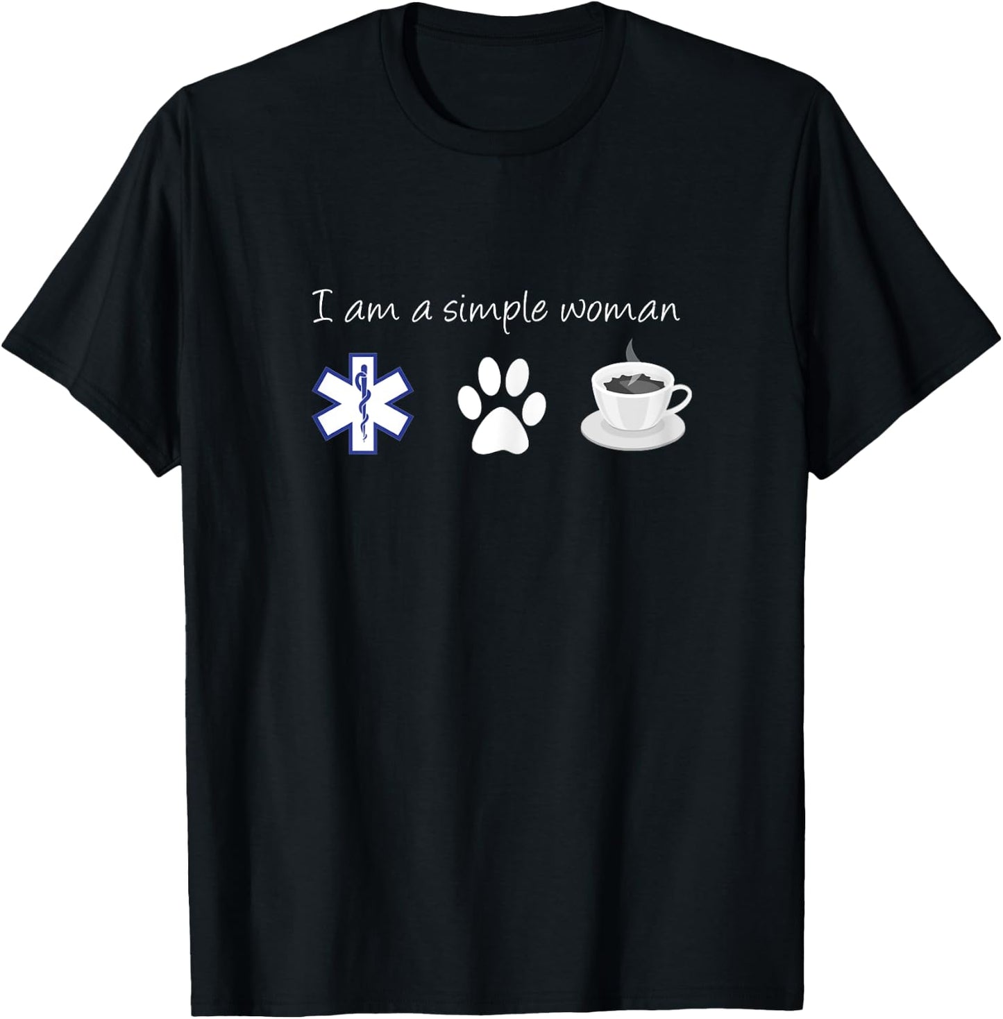 EMT Dogs Coffee Shirt Dog Lover EMT Coffee Lover Gift T-Shirt - T-Shirt | Black