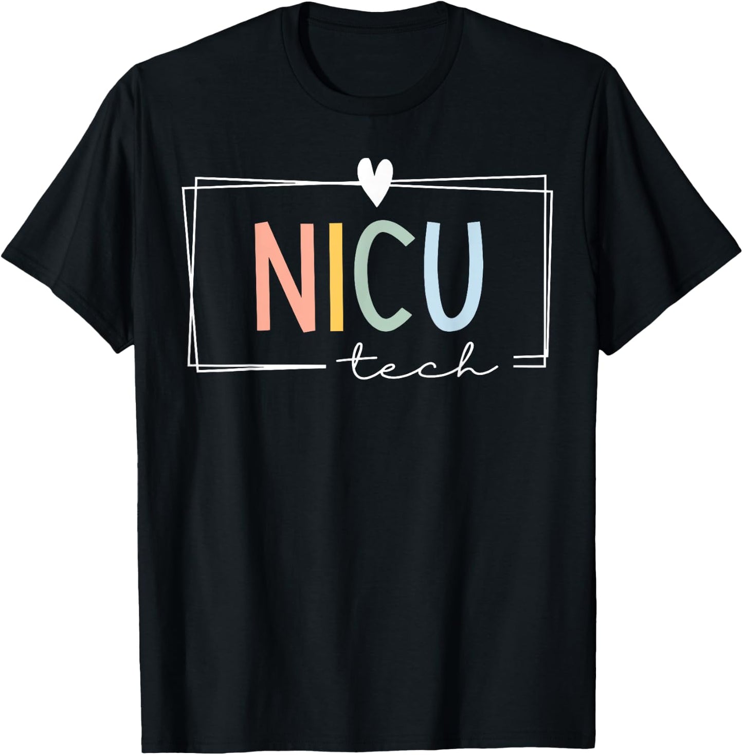 Retro NICU Tech Neonatal Intensive Care Unit ICU Nurse Team T-Shirt - T-Shirt | Black