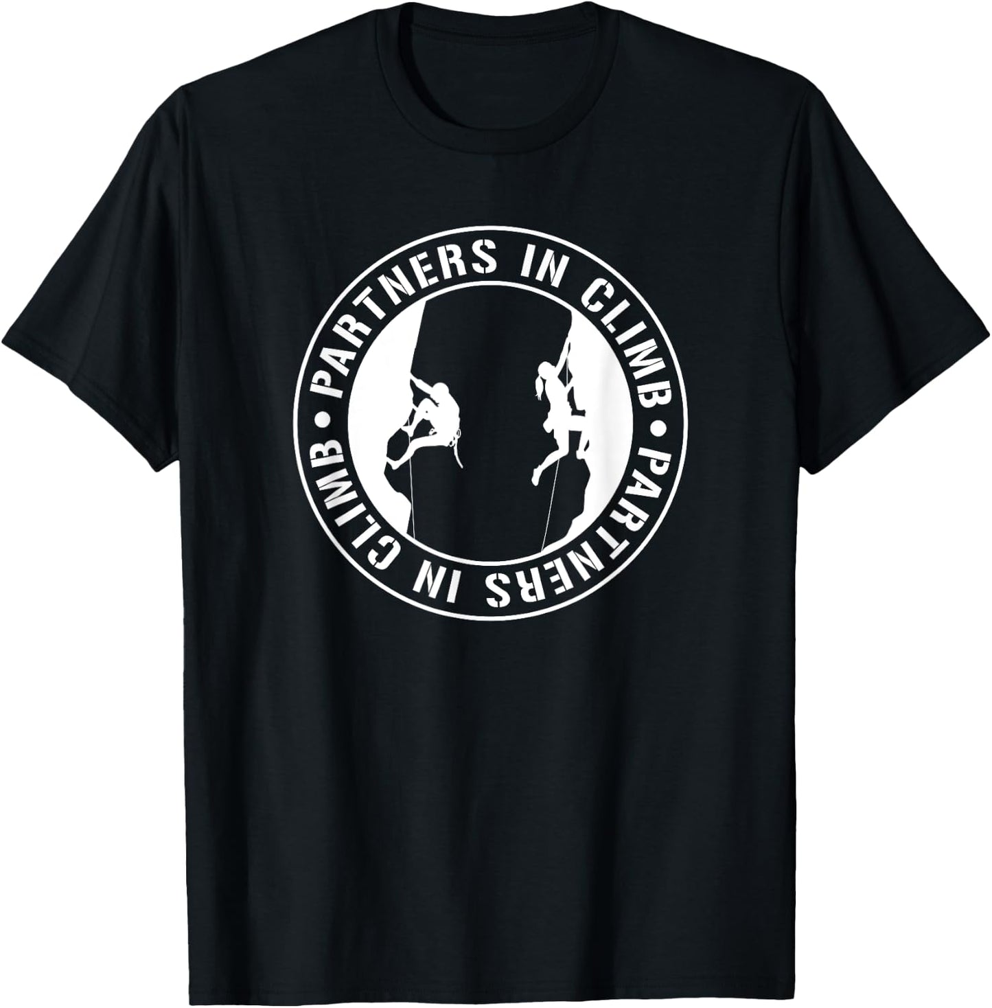 Partners in Climb - Couple Rock Climbing Boulder T-Shirt - T-Shirt | Black