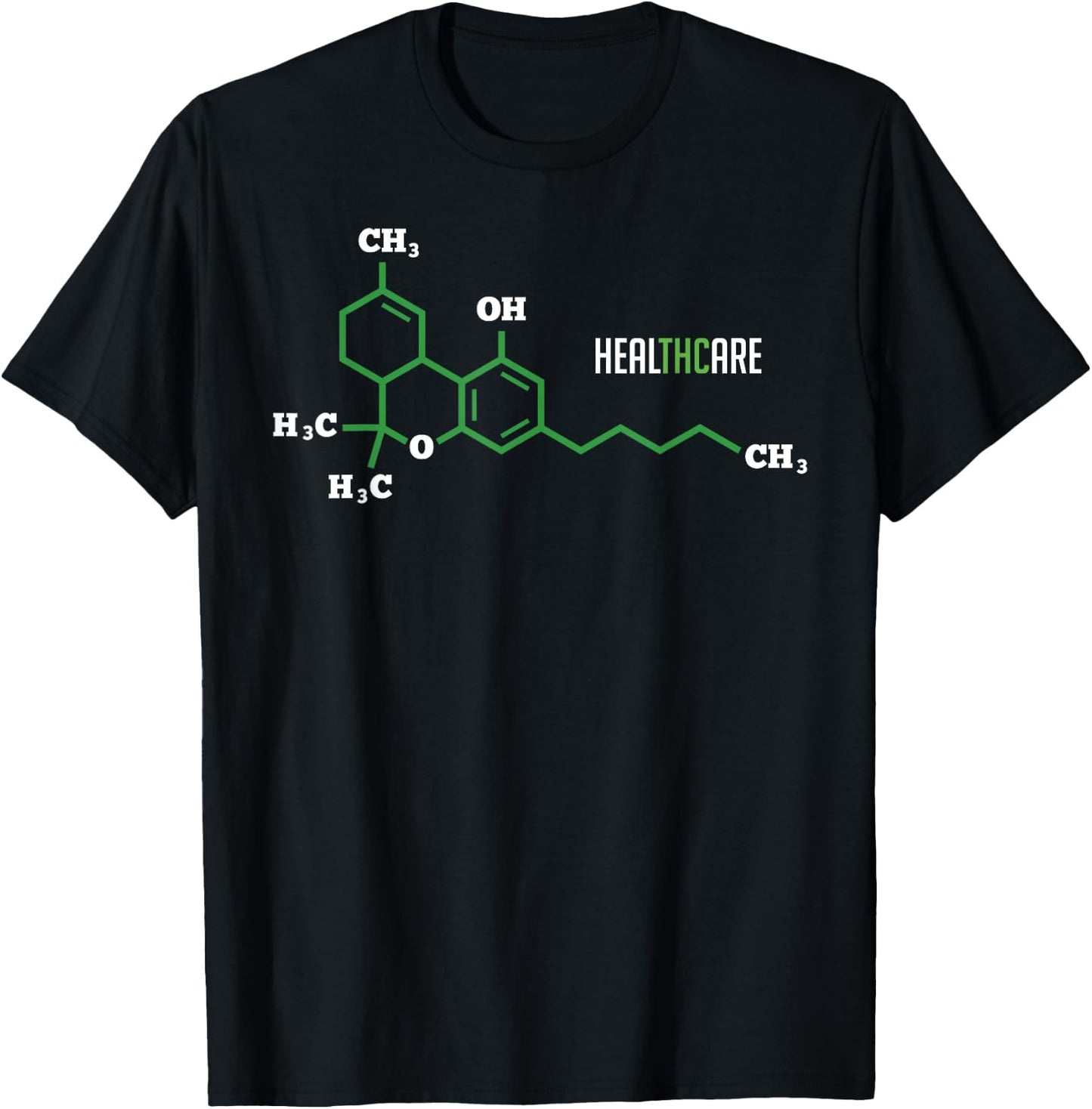Cannabis Healthcare 420 weed Molecule THC Marijuana Pot Gift T-Shirt - T-Shirt | Black