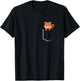 Red Panda In A Pocket Cute Love Red Panda Pocket T-Shirt - T-Shirt | Black