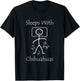 Funny Pet Dog Chihuahua Mom Sleeps With Chihuahuas Men Women T-Shirt - T-Shirt | Black