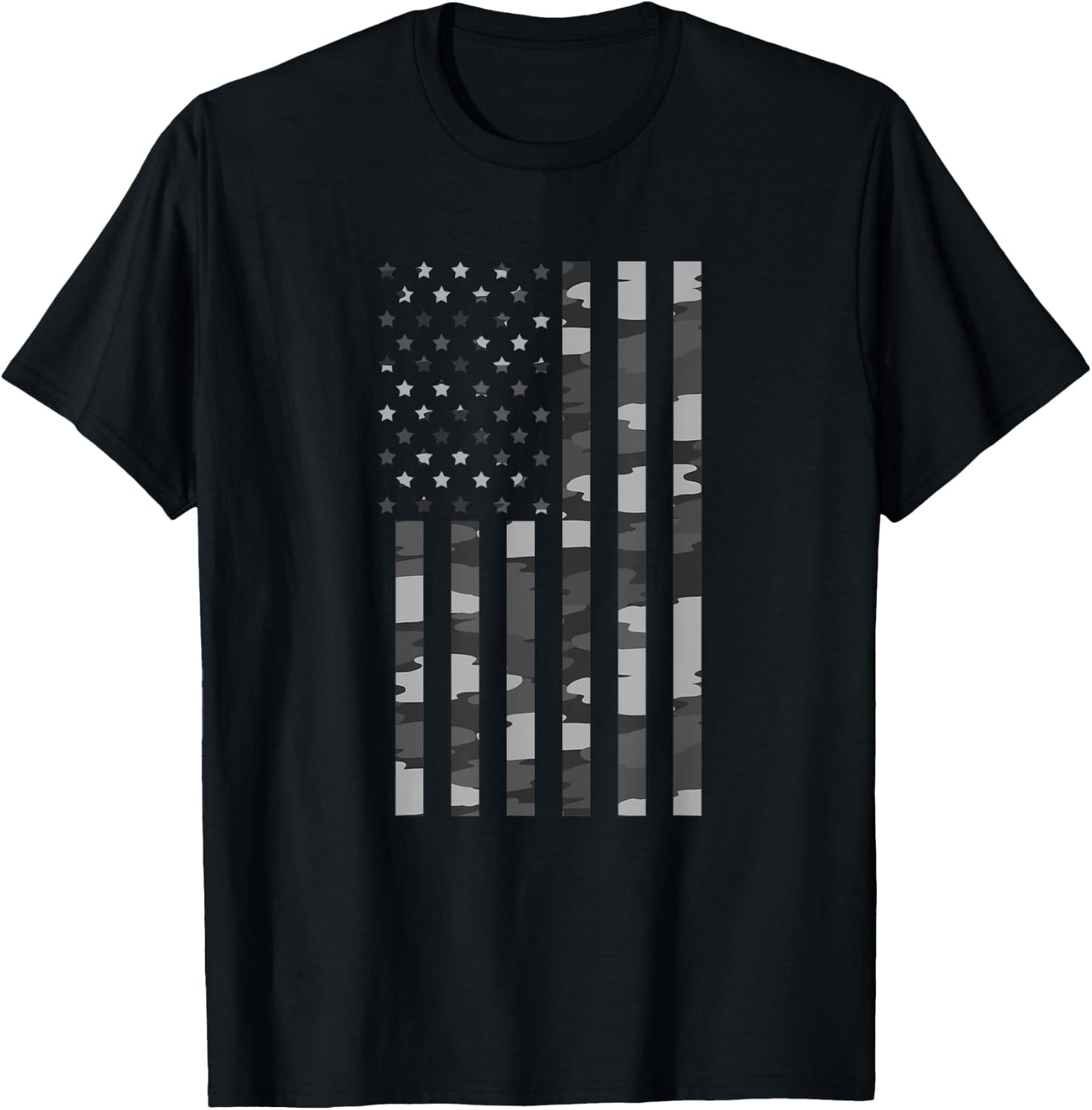 American Flag Camouflage Cool Camo Military Patriot Gift Kids Men T-Shirt - T-Shirt | Black