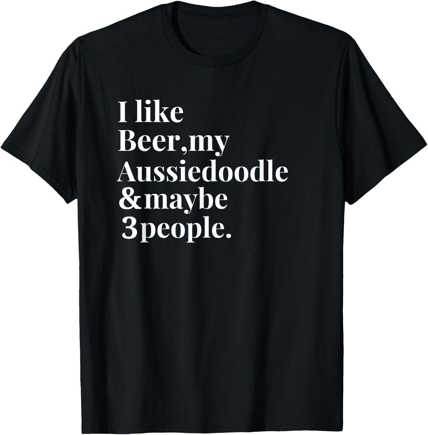 Aussiedoodle Funny Dog Owner Craft Beer Lover Gift Women Men T-Shirt - T-Shirt | Black