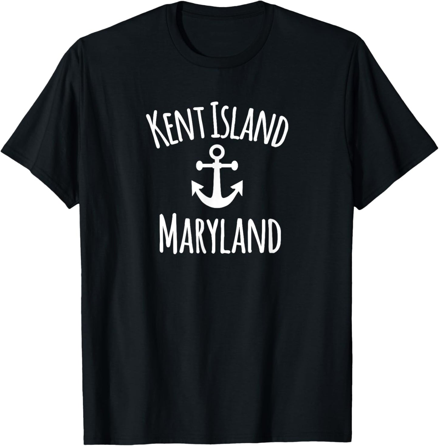 Kent Island Maryland Nautical Coastal Boating Sailing Anchor T-Shirt - T-Shirt | Black