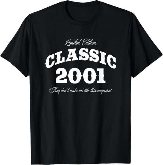 24 Year Old Vintage Classic Car 2001 24th Birthday T-Shirt - T-Shirt | Black
