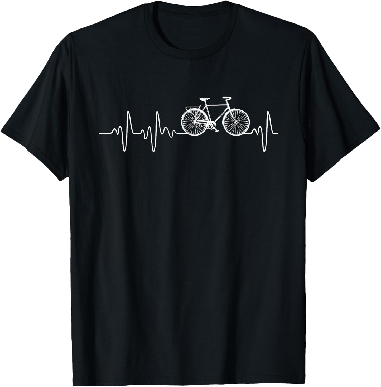 Cycling Biker Heartbeat Bicycle T-Shirt - T-Shirt | Black
