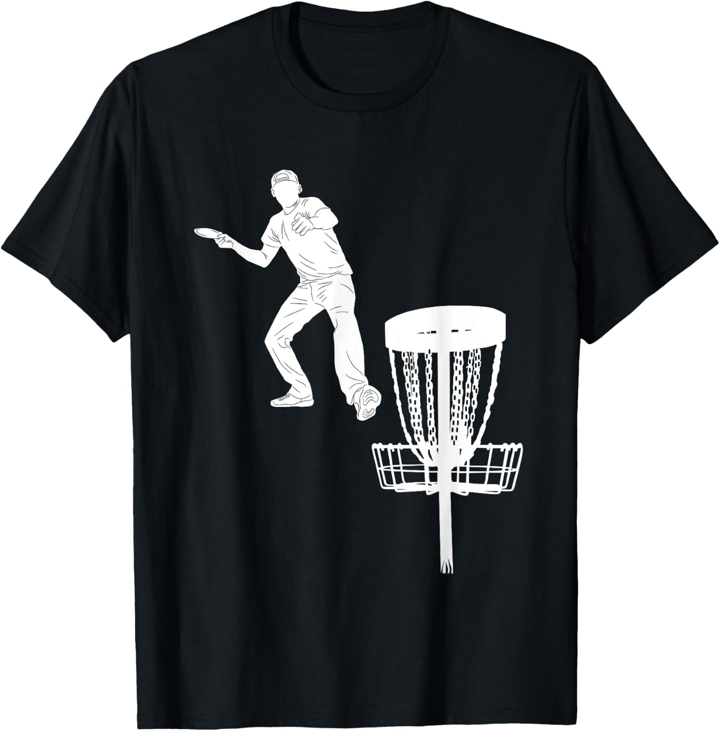 Silhouette American Disc Golf Player Frolf Targeting T-Shirt - T-Shirt | Black