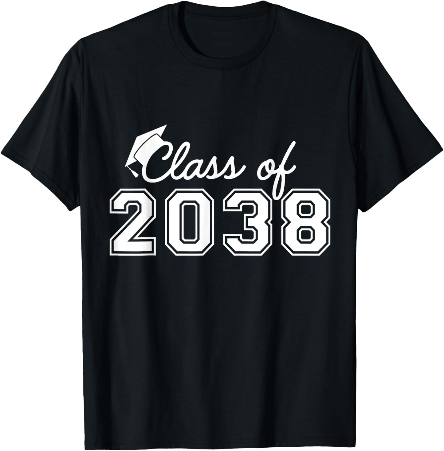 Class Of 2038 Grow With Me Graduation First Day of School T-Shirt - T-Shirt | Black