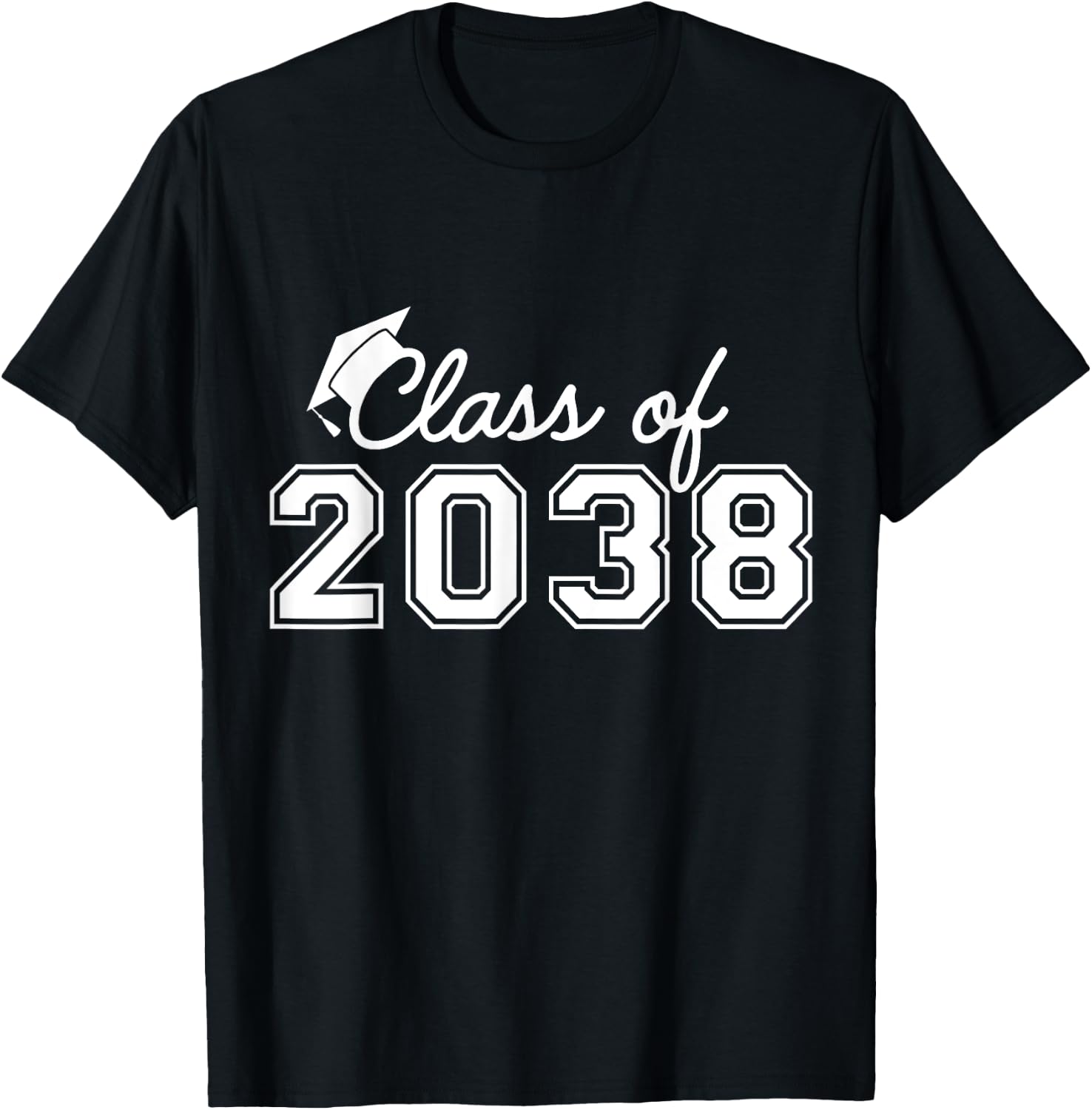 Class Of 2038 Grow With Me Graduation First Day of School T-Shirt - T-Shirt | Black