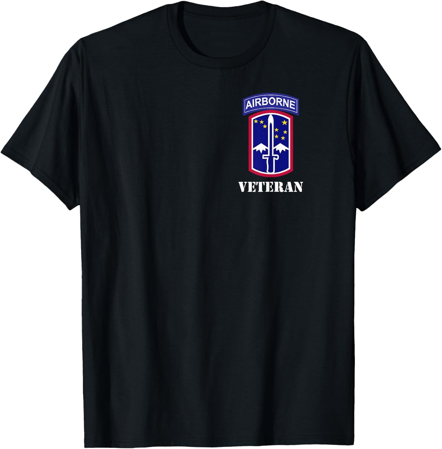 172nd Infantry Patch - Airborne Tab White Veteran chest T-Shirt - T-Shirt | Black