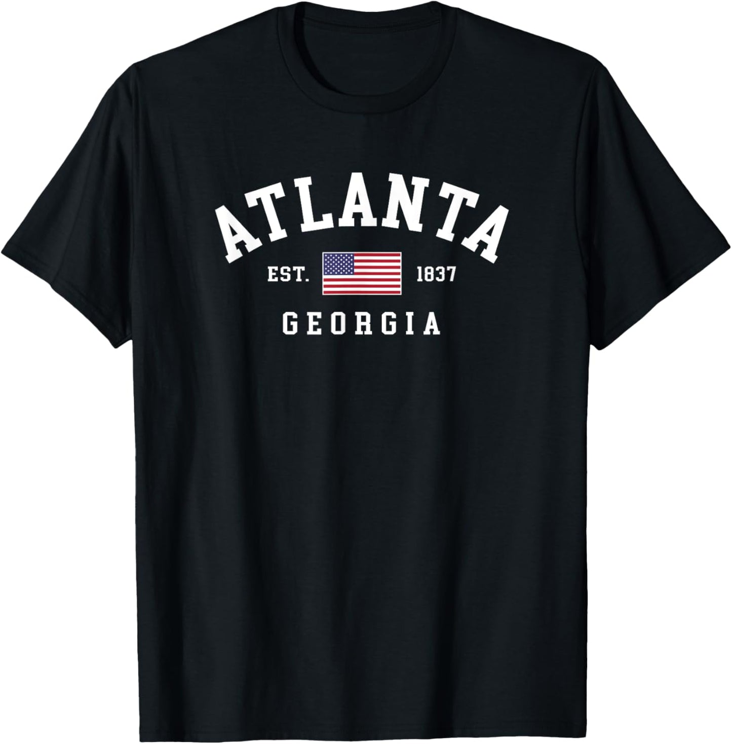 Vintage Atlanta Georgia July 4th US Flag Retro Throwback Kids Men T-Shirt - T-Shirt | Black