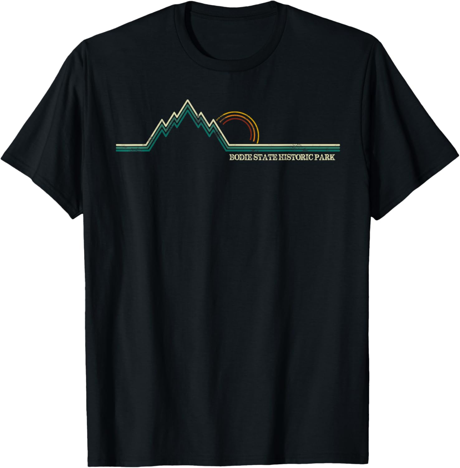Bodie State Historic Park Mountain Retro T-Shirt - T-Shirt | Black