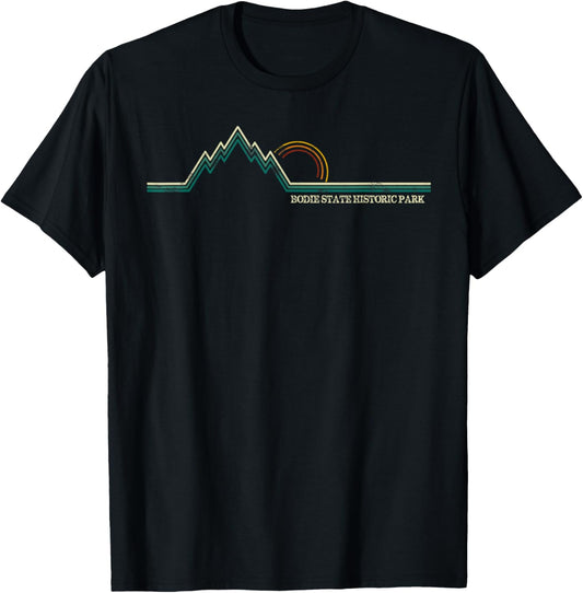Bodie State Historic Park Mountain Retro T-Shirt - T-Shirt | Black