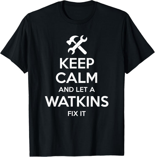 WATKINS Funny Surname Birthday Family Tree Reunion Gift T-Shirt - T-Shirt | Black