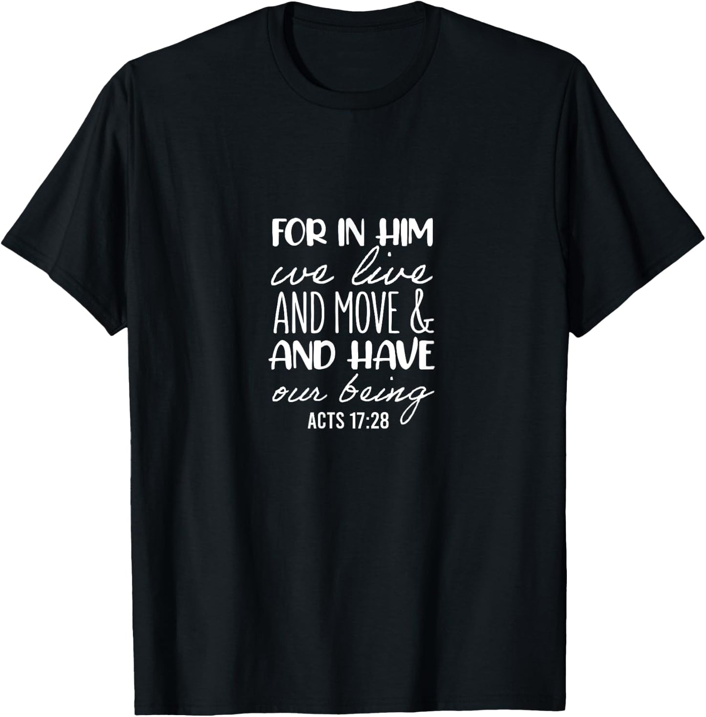 Acts 17:28 - Bible Verses, & Men, Christian T-Shirt - T-Shirt | Black