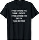 Read This Thank A Teacher, Read In English Thank A Veteran Women Girls Kids T-Shirt - T-Shirt | Black