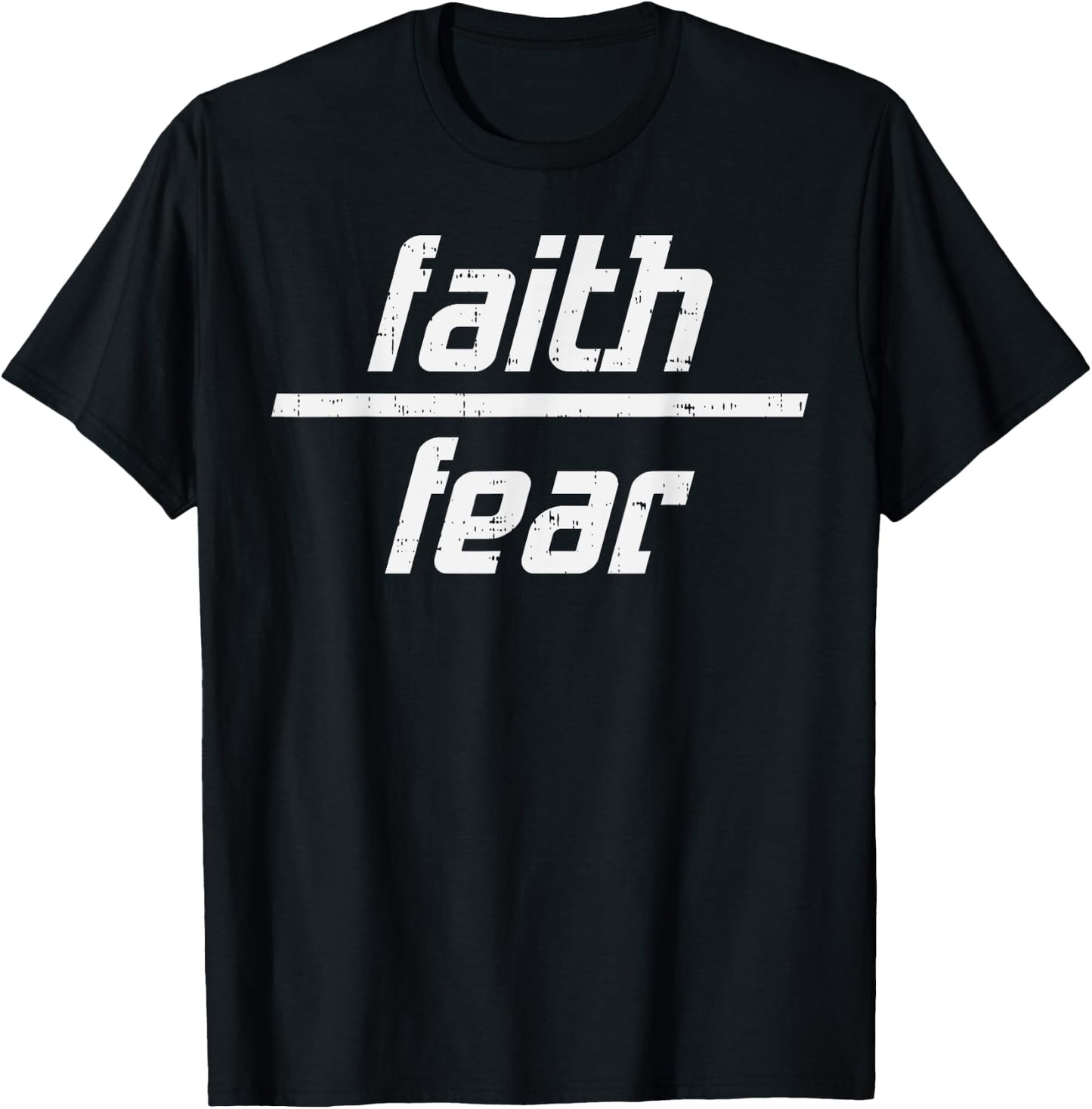 Faith Over Fear Jesus God Religious Spiritual Christian Gift T-Shirt - T-Shirt | Black