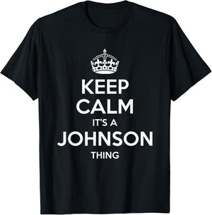JOHNSON Surname Funny Family Tree Birthday Reunion Gift T-Shirt - T-Shirt | Black
