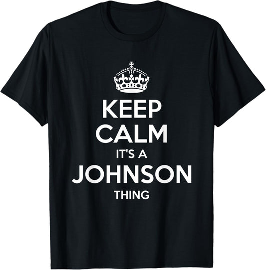 JOHNSON Surname Funny Family Tree Birthday Reunion Gift T-Shirt - T-Shirt | Black