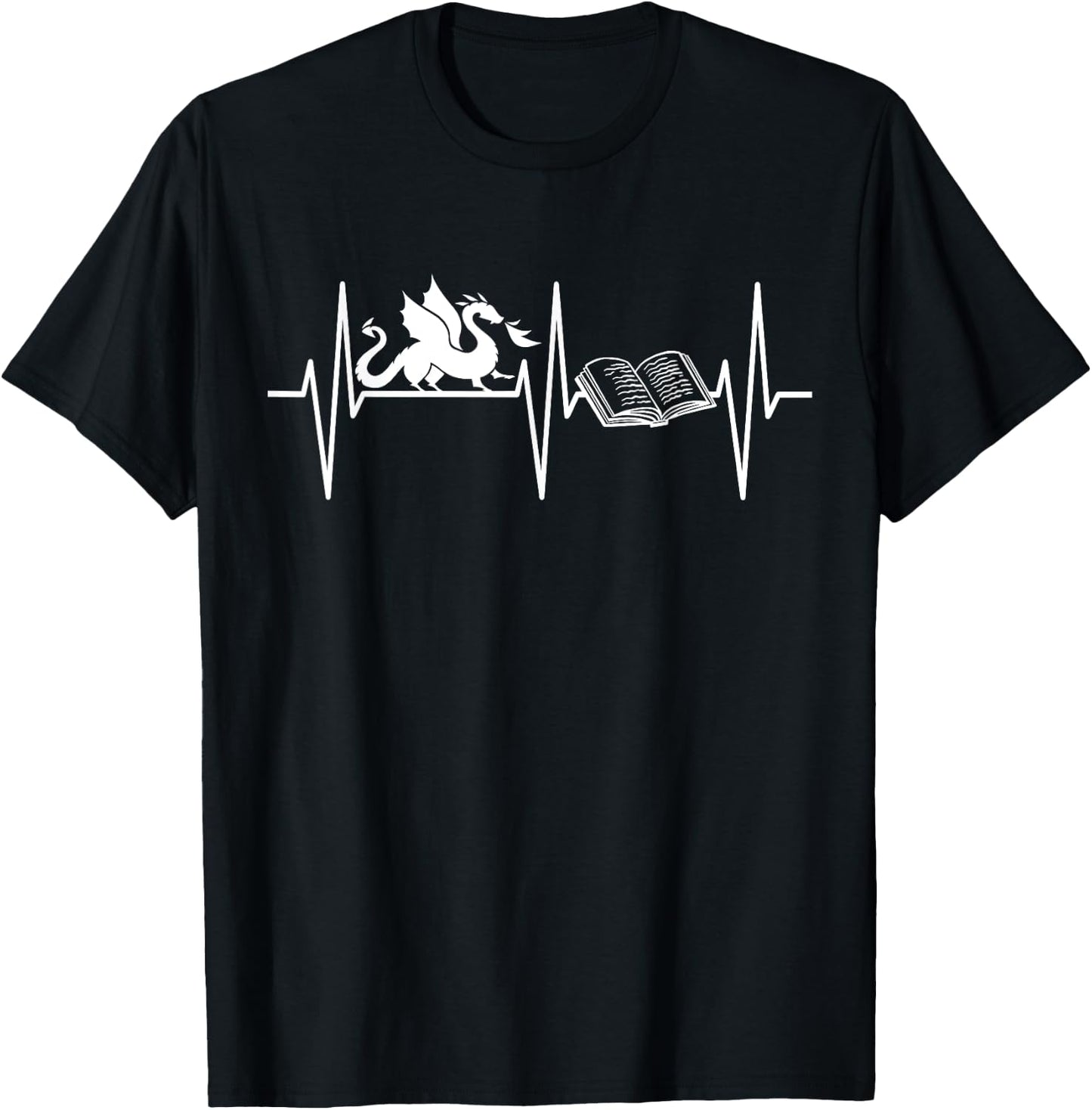Book Dragon Shirt Funny Book Lover Fantasy Dragon Lover T-Shirt - T-Shirt | Black