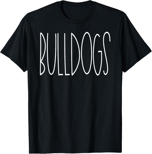 Bulldogs School Spirit Team Mascot Teacher Gift Men Women T-Shirt - T-Shirt | Black