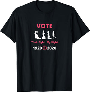 Suffragette Centennial 19th Amendment Right to Vote Activist T-Shirt - T-Shirt | Black