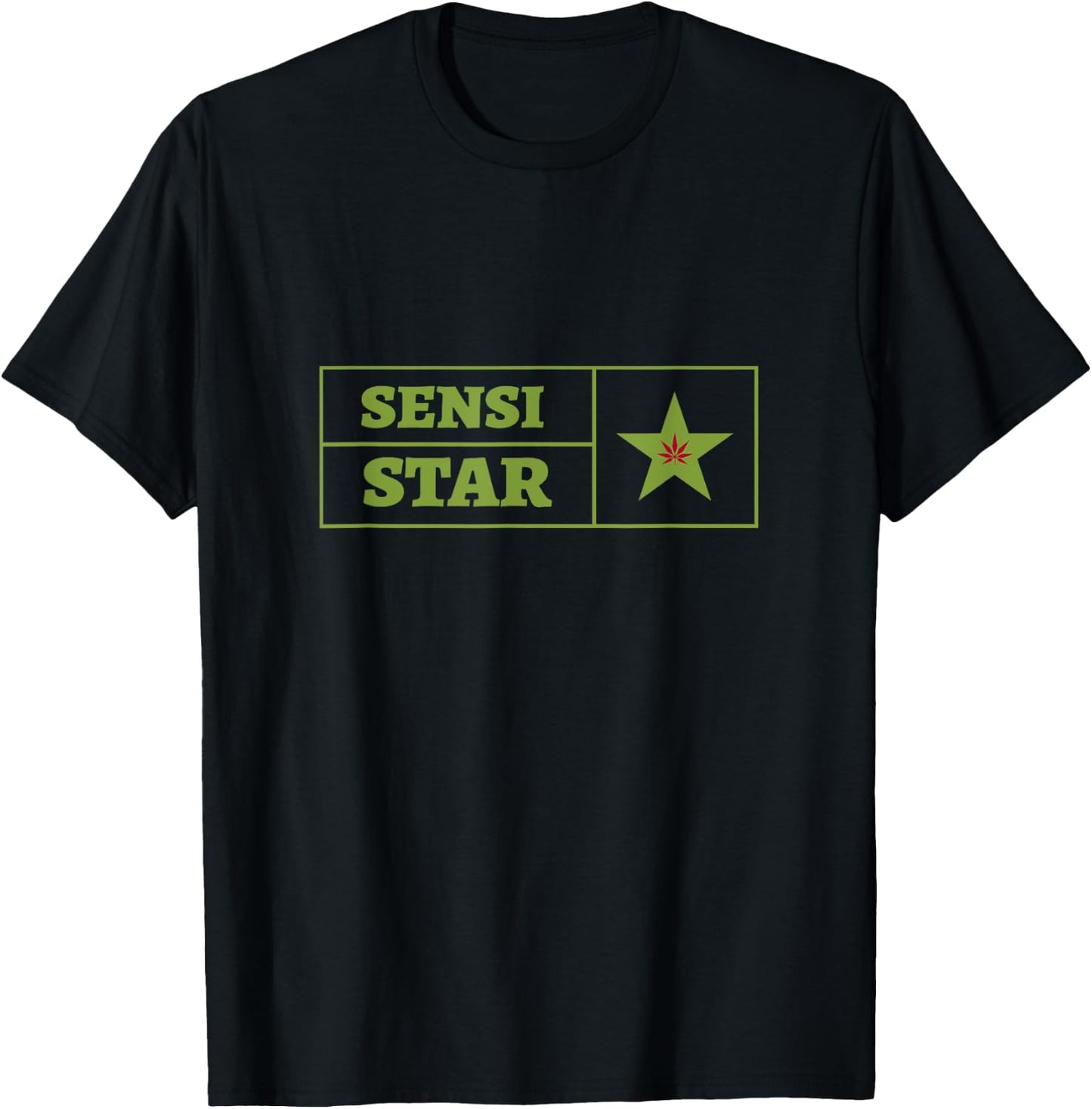 Sensi Star Weed Cannabis Strain Marijuana Icon Style T-Shirt - T-Shirt | Black