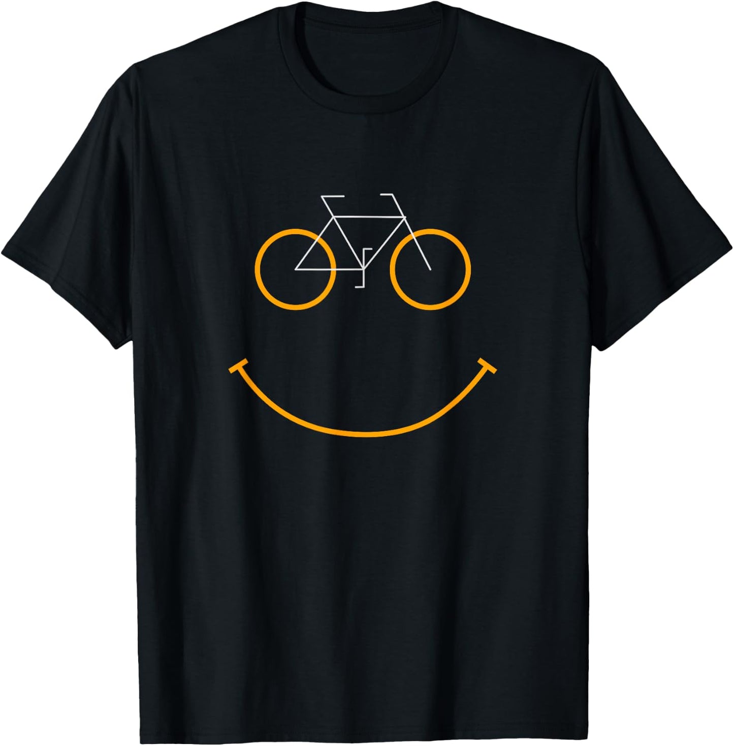 Bike Smiling Face, Funny MTB Cycling T-Shirt - T-Shirt | Black
