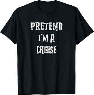 Pretend I'm A Cheese Halloween Costume Couples Matching T-Shirt - T-Shirt | Black