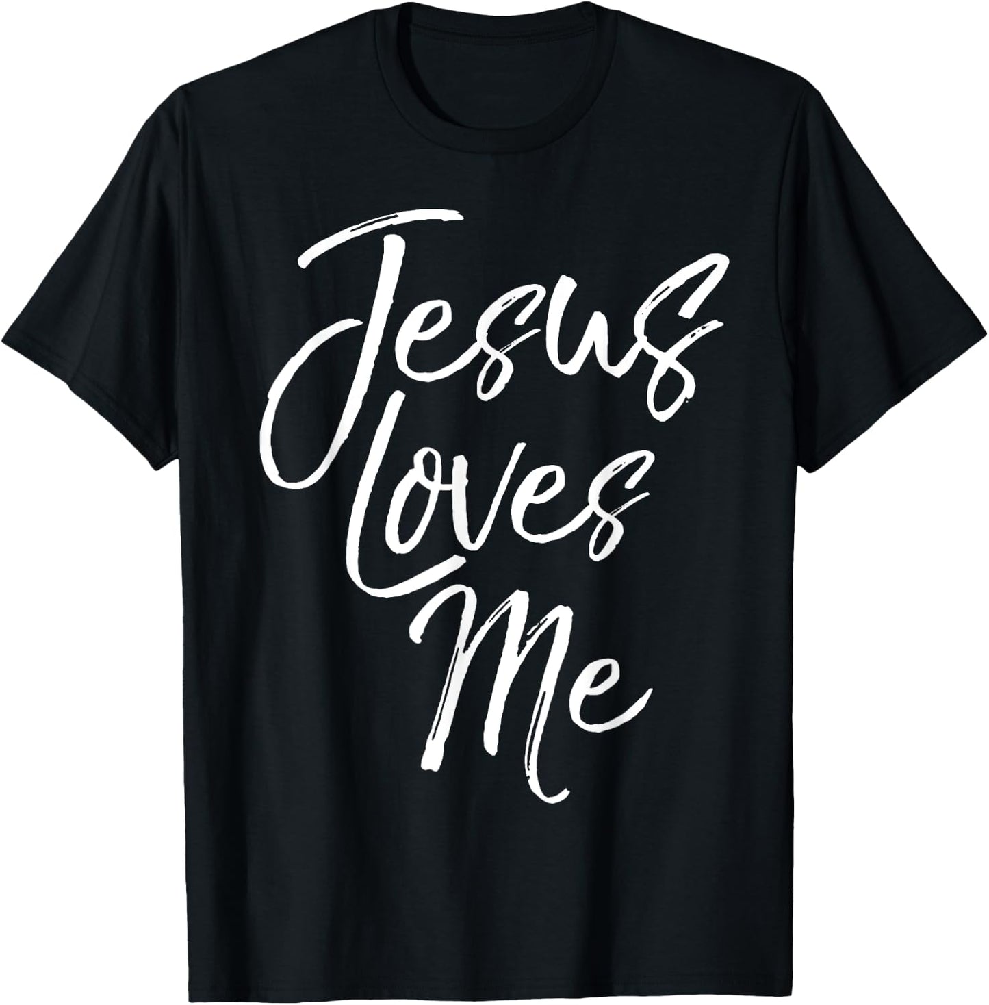 Christian Love Quote Gift New Believers Jesus Loves Me T-Shirt - T-Shirt | Black