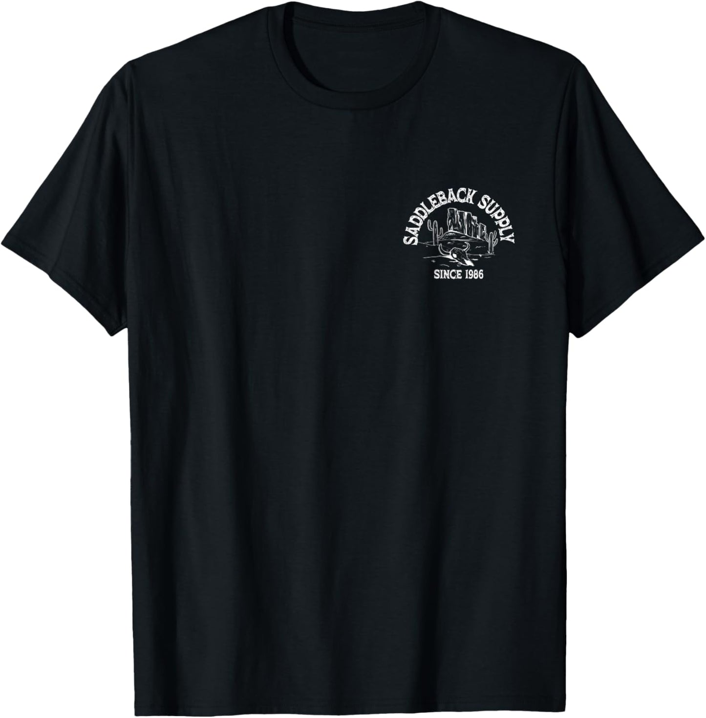 Saddleback Forsaken Desert White Logo Lightweight Graphic T-Shirt - T-Shirt | Black