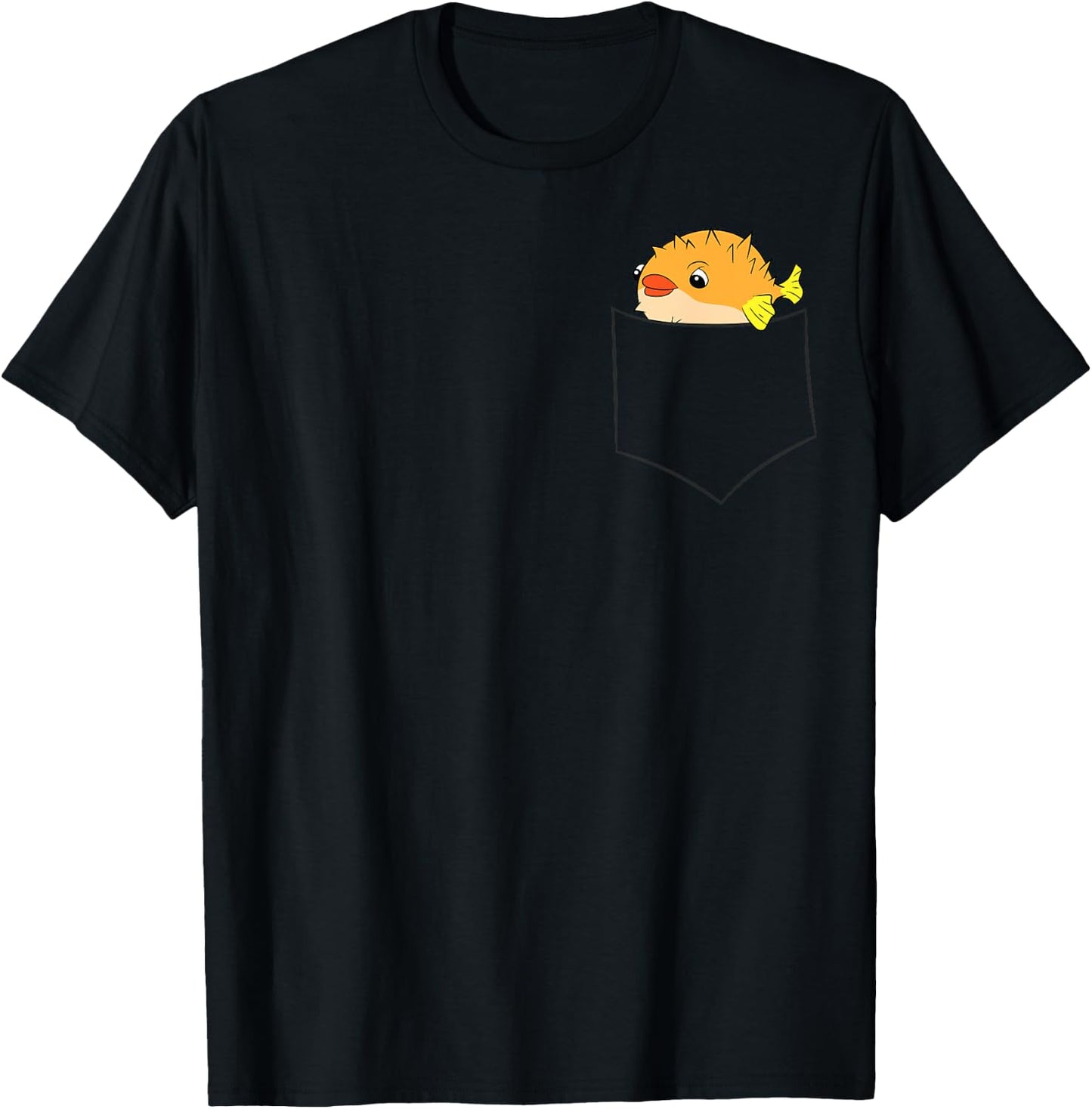 Funny Pufferfish In The Pocket Pufferfish T-Shirt - T-Shirt | Black