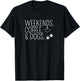 Weekends Coffee & Dogs Cute Caffeine Addict Dog Owner T-Shirt - T-Shirt | Black