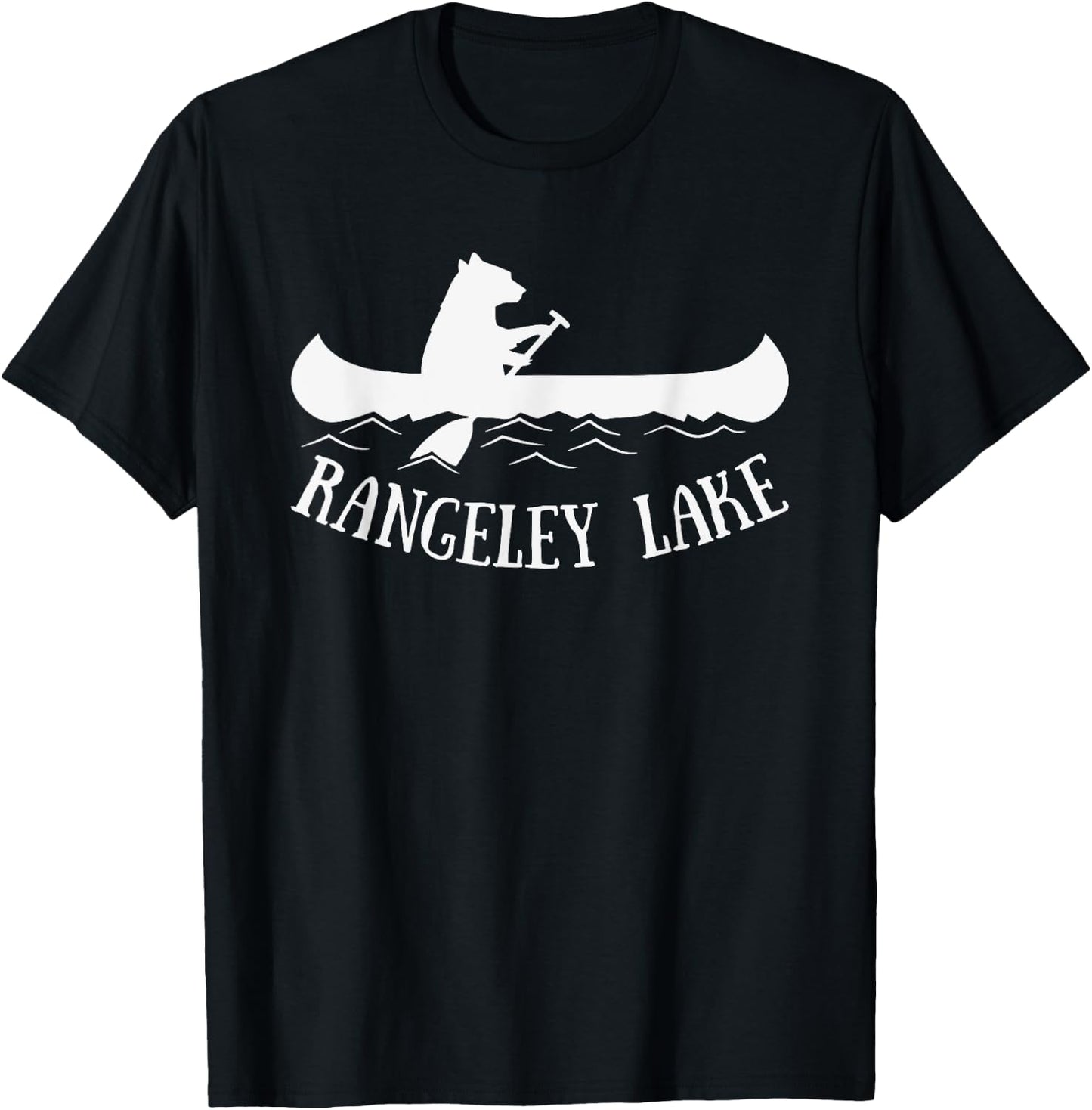 Rangeley Lake Maine Bear Canoe Gift T-Shirt - T-Shirt | Black