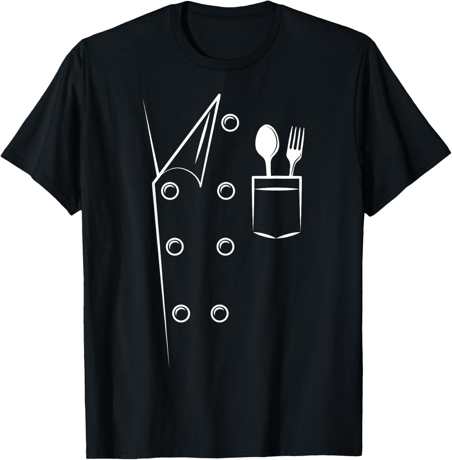 Chef Costume Spoon Fork Culinary Kitchen Chief Cook Cuisine T-Shirt - T-Shirt | Black