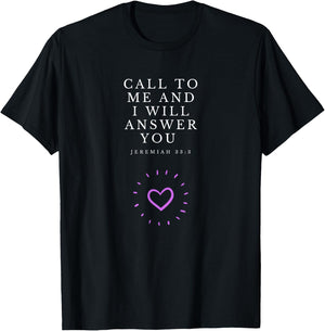 Jeremiah 33:3 quote, christian and proud T-Shirt - T-Shirt | Black
