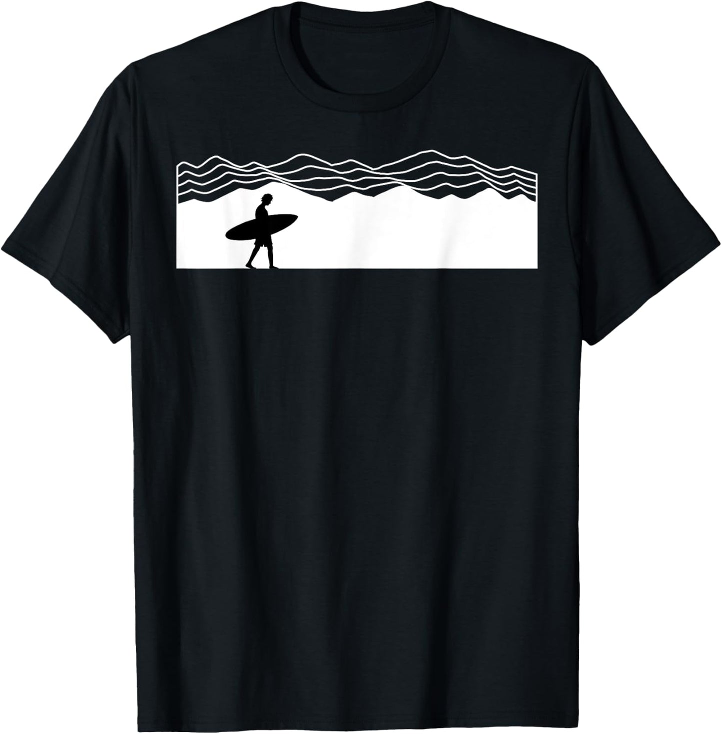 Surfer Boarding Beach Surfboard Summer Wave SurfBoarder Women Kids T-Shirt - T-Shirt | Black