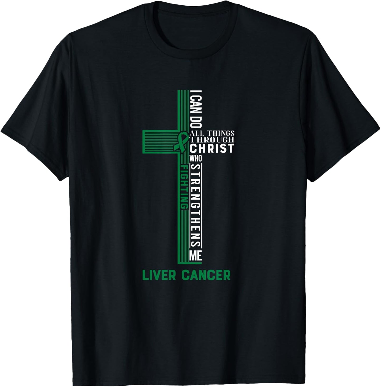 Liver Cancer Fight Cancer Ribbon T-Shirt - T-Shirt | Black