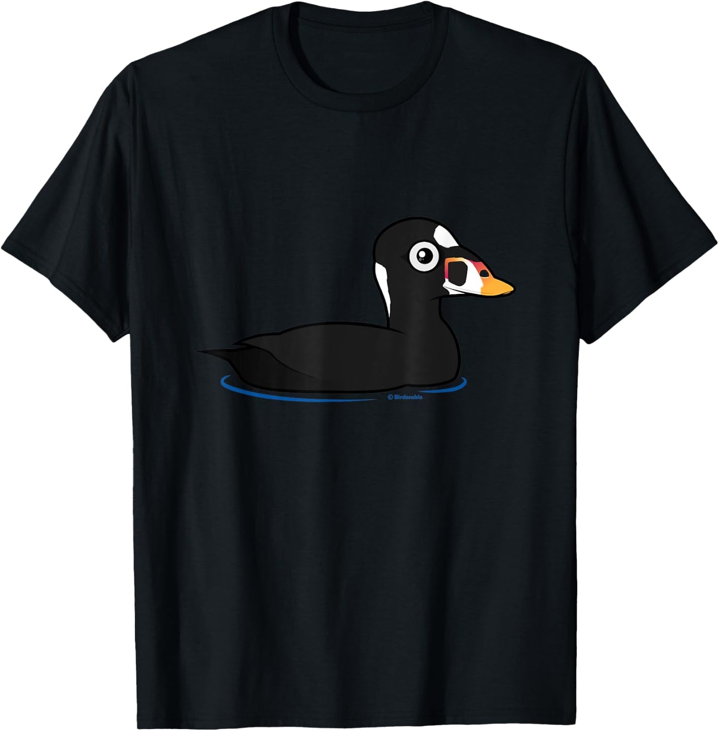 Cute Cartoon Surf Scoter Sea Duck Birder Bird Lover Gift T-Shirt - T-Shirt | Black