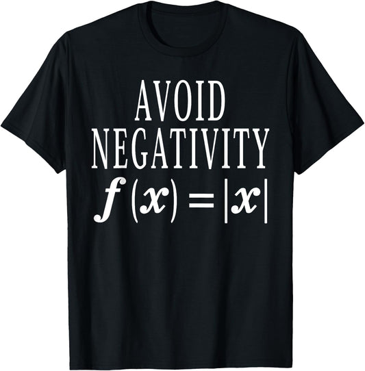 Avoid Negativity Math Equation Teacher Funny Gift Men Women T-Shirt - T-Shirt | Black