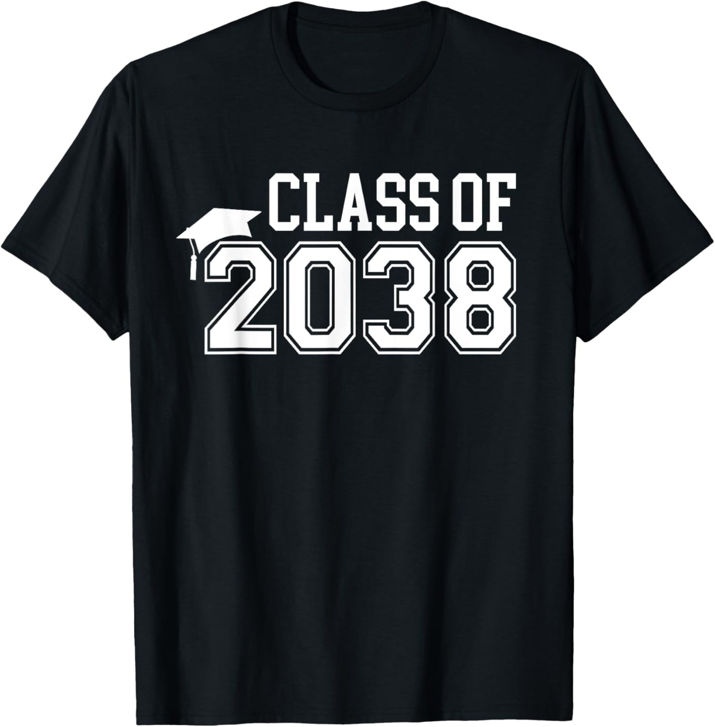 Pre-k Class of 2038 First Day School Grow with Me Graduation T-Shirt - T-Shirt | Black