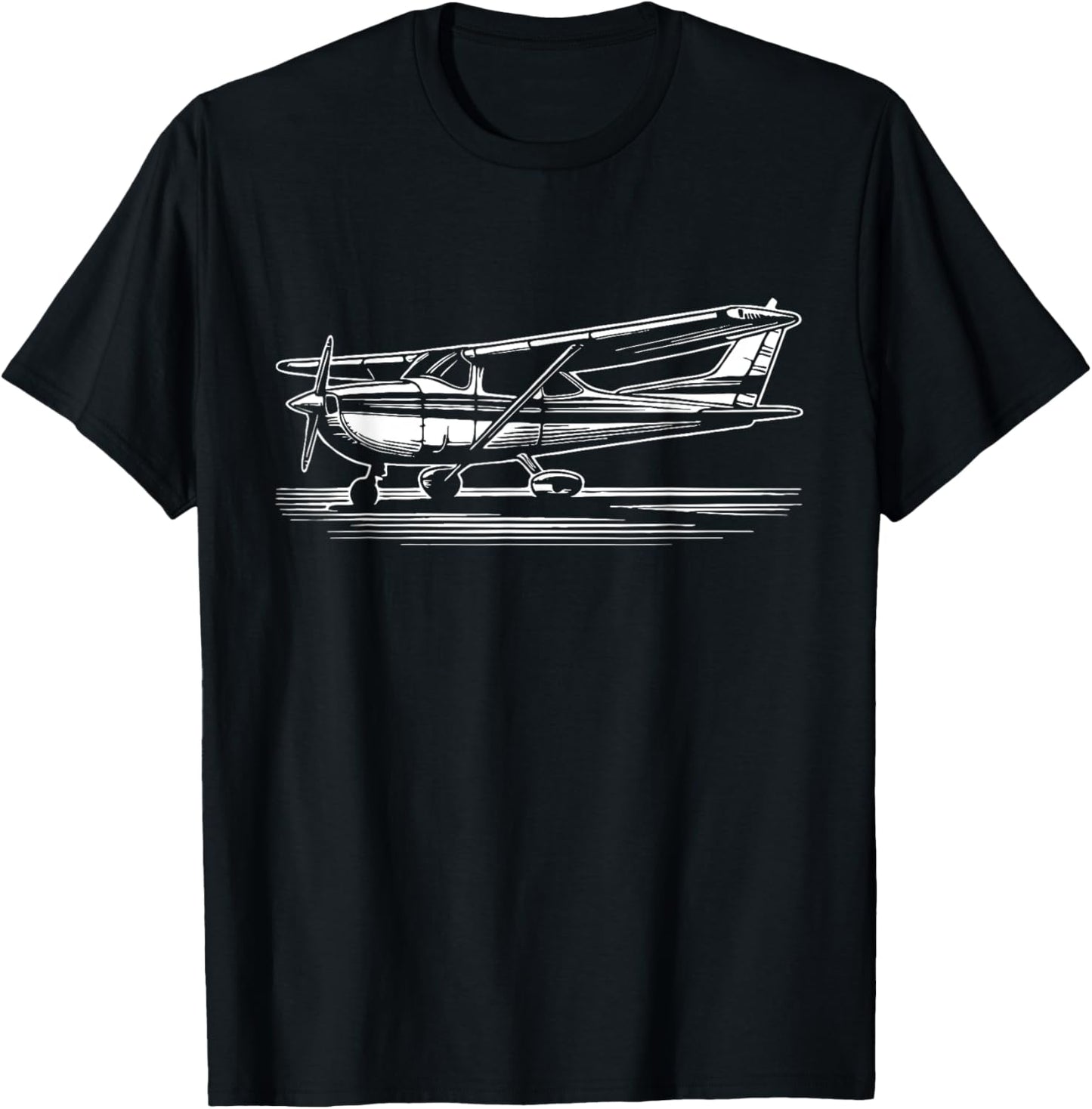Pilot C172 Flying Airplane Over Mountains T-Shirt - T-Shirt | Black