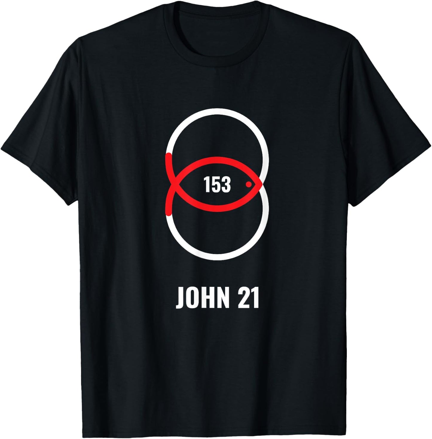 153 Fish - John 21 Jesus T-Shirt - T-Shirt | Black