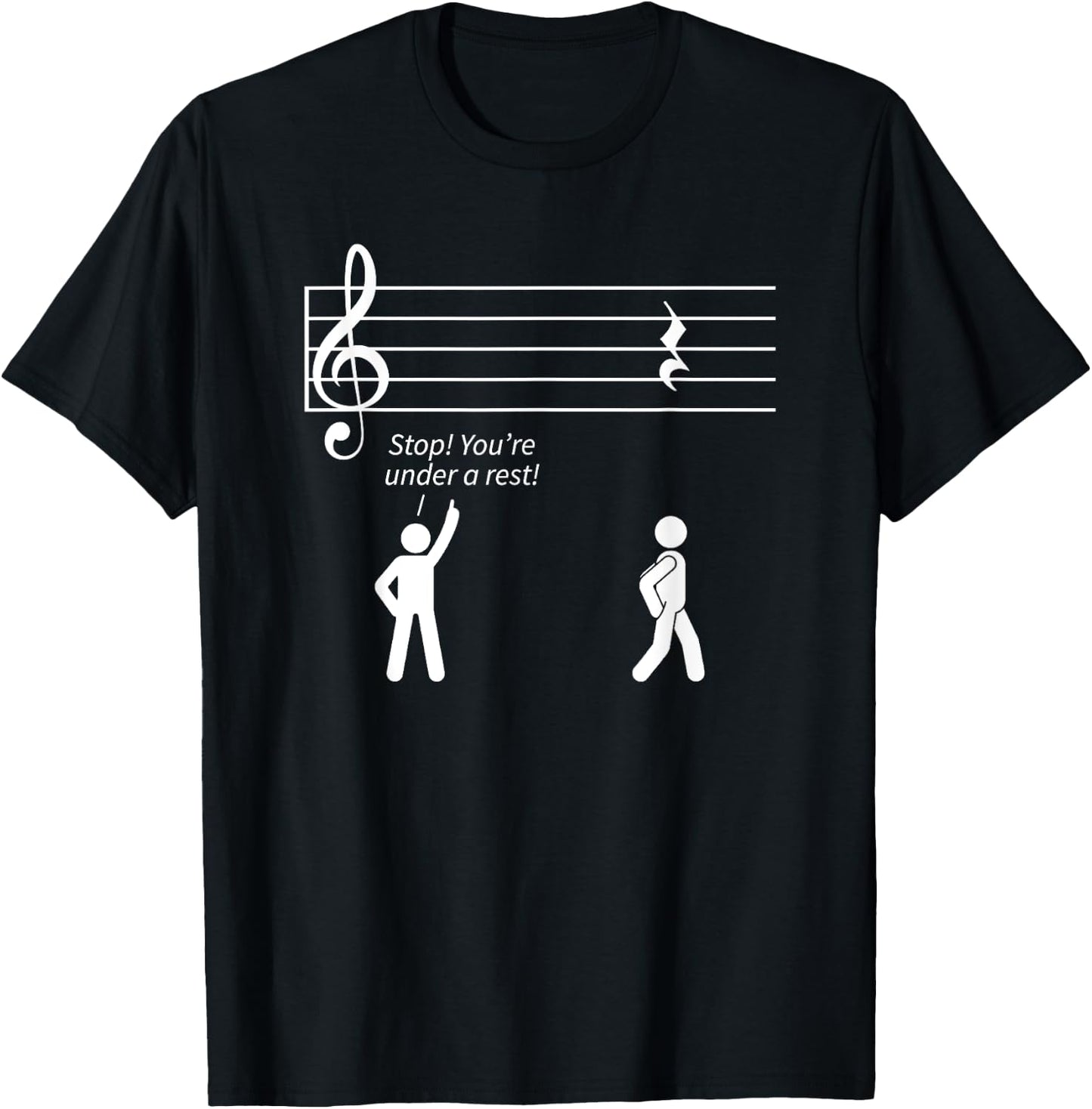 Music Shirts, Musician Gift, Stop Under A Rest Band T-Shirt - T-Shirt | Black