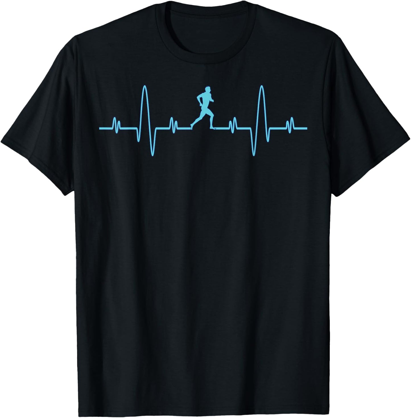 Funny Running Heartbeat Shirt - Runners & Joggers Cool Gifts T-Shirt - T-Shirt | Black