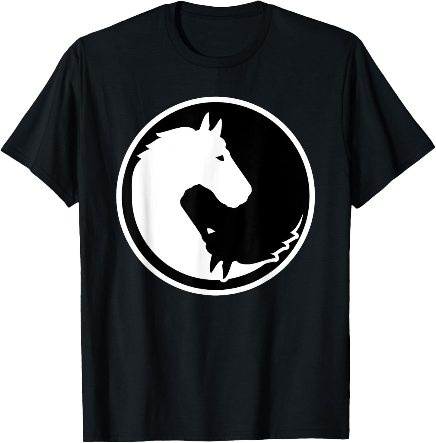 Horse yin and yang T-Shirt - T-Shirt | Black