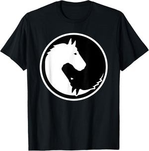 Horse yin and yang T-Shirt - T-Shirt | Black